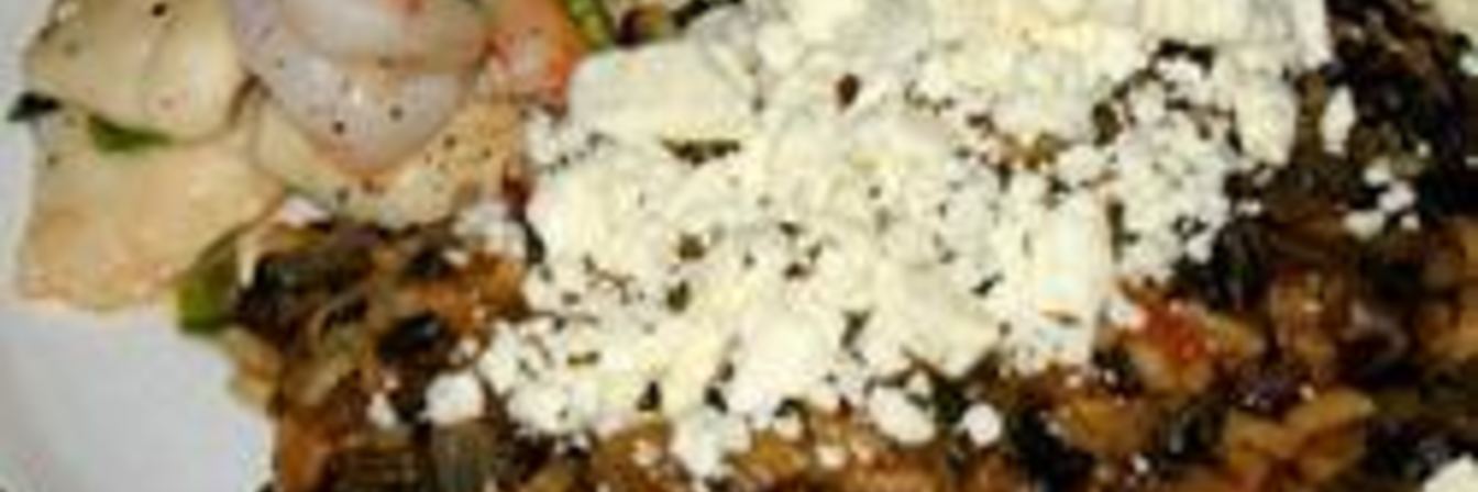 Греческий рис со шпинатом