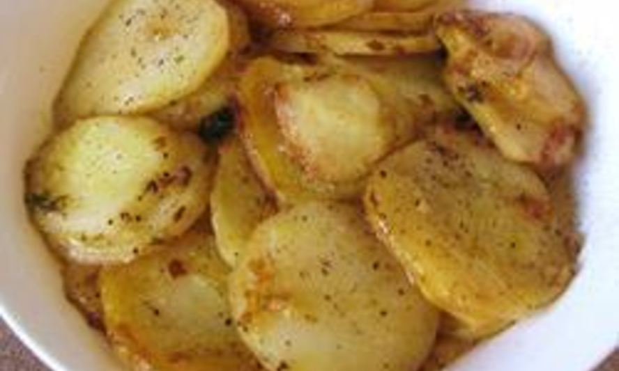 Рецепт картофеля на сале, поджаренный ломтиками