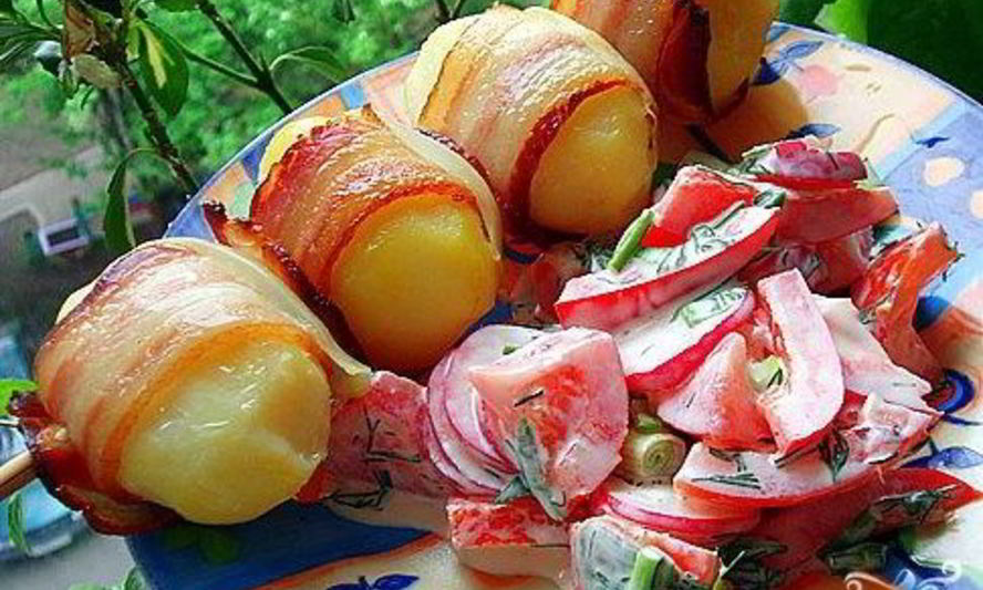 Рецепт картофеля на шампурах