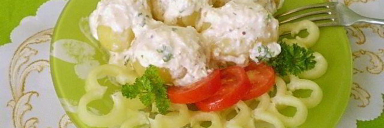 Картофель под чесночным соусом