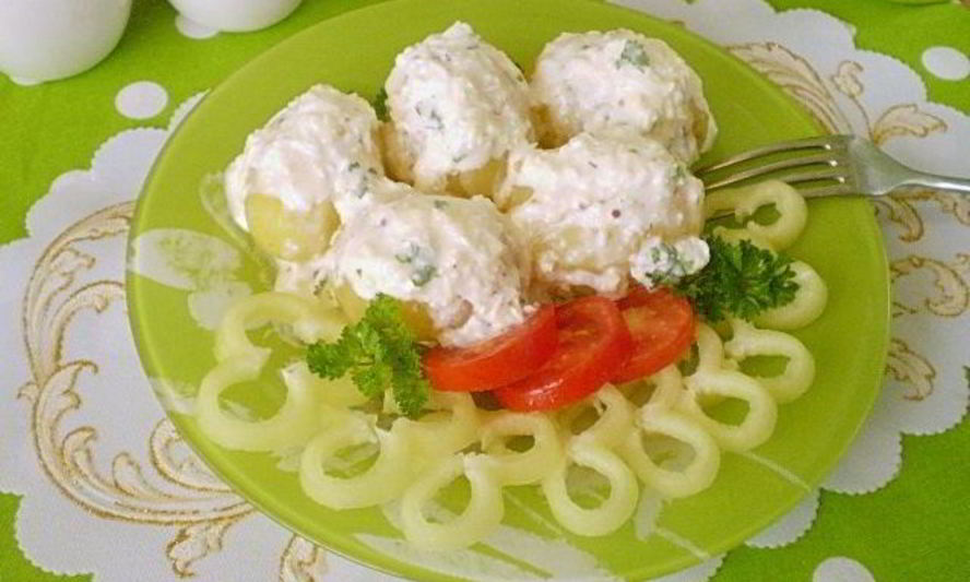 Рецепт картофеля под чесночным соусом