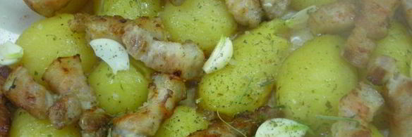 картофель с беконом и чесночком