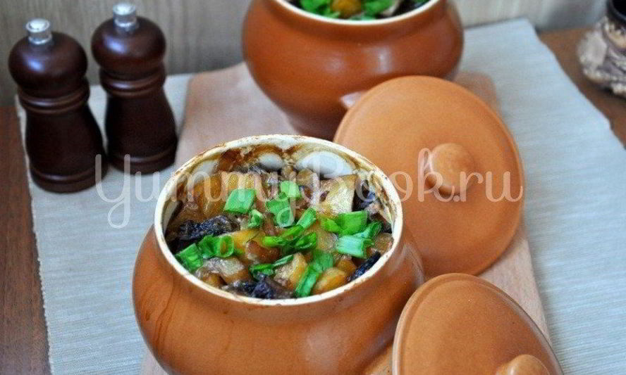 Рецепт картофеля с грибами в горшочке
