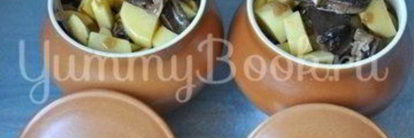 картофель с грибами в горшочке