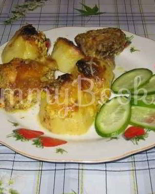 Картофель с курицей в духовке