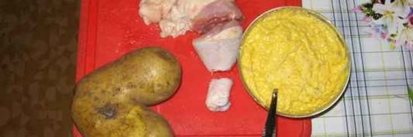 картофель с курицей в духовке