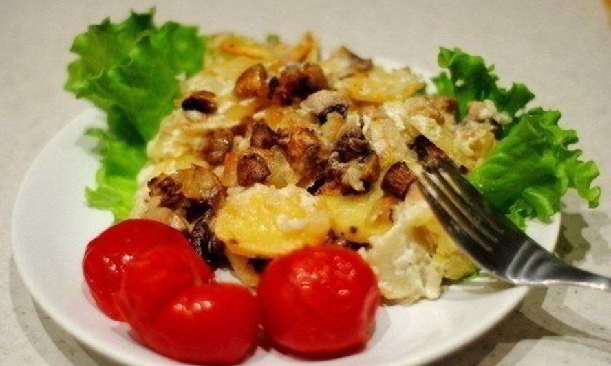 Рецепт картофеля с шампиньонами в сметане