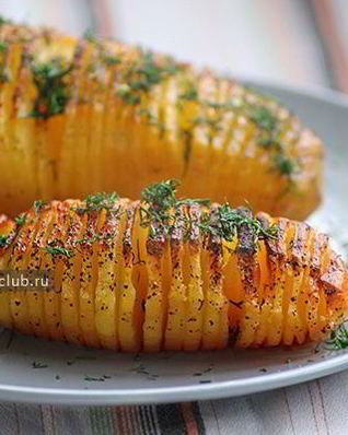 Картофель веером