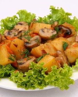 Картофель жареный с грибами