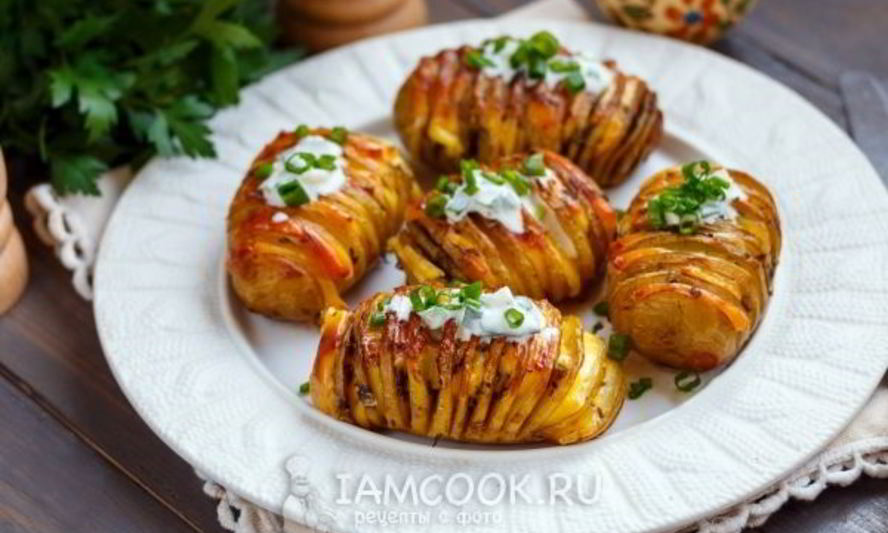 Рецепт картошки-гармошки с сыром в духовке