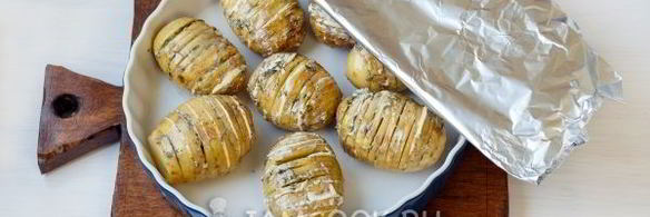 картошка-гармошка с сыром в духовке