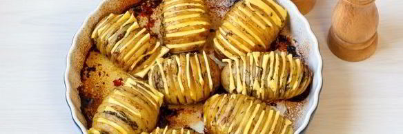 картошка-гармошка с сыром в духовке