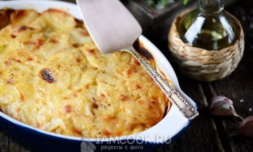 Рецепт картошки с фаршем, сыром и майонезом в духовке