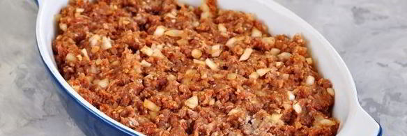 картошка с фаршем, сыром и майонезом в духовке