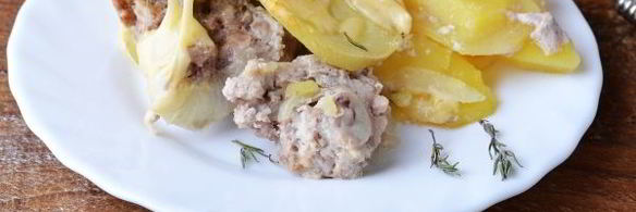 картошка с фаршем в духовке