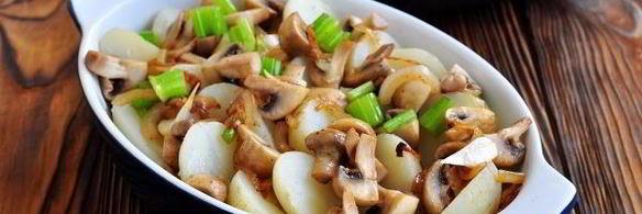 картошка с грибами и сыром в духовке