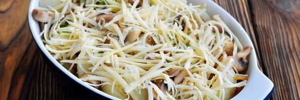 картошка с грибами и сыром в духовке
