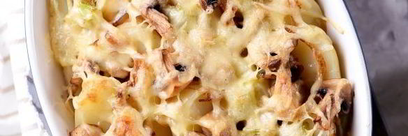 картошка с грибами и сыром в духовке