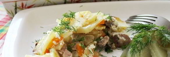 картошка с мясом слоями в духовке