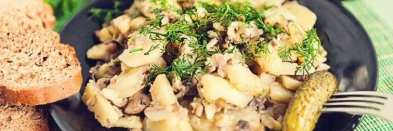 Картошка с шампиньонами жареная