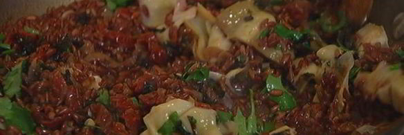 красный рис с артишоками и кардамоном