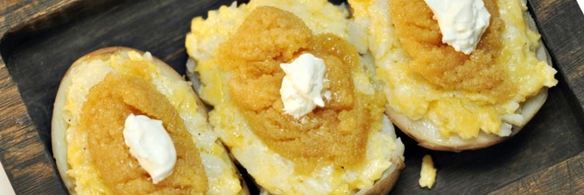 нежный картофель с щучьей икрой