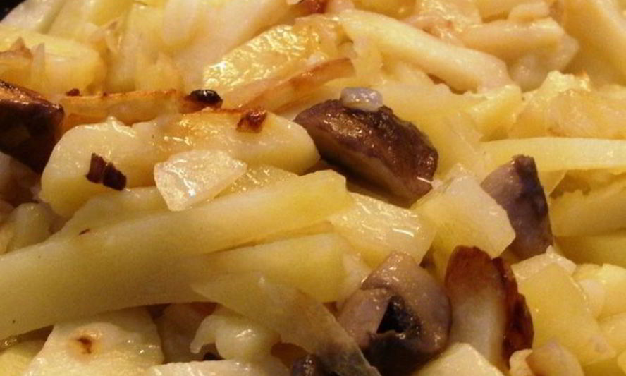 Рецепт перекуса — картошки жареной с грибами