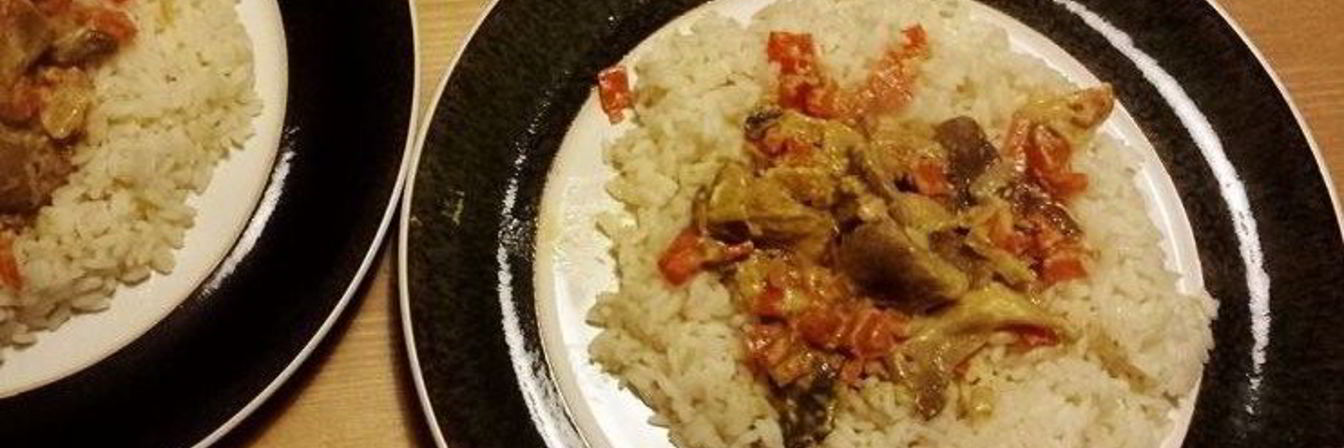 Рис с грибами и сметаной