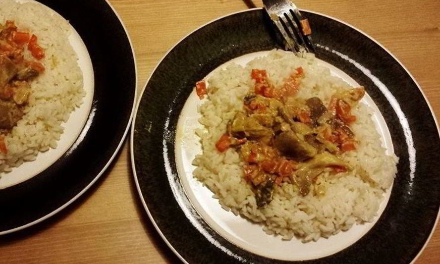 Рецепт риса с грибами и сметаной