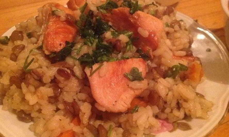 Рецепт риса с курицей и чечевицей