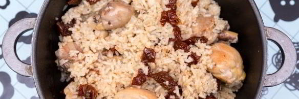 рис с курицей и вялеными помидорами