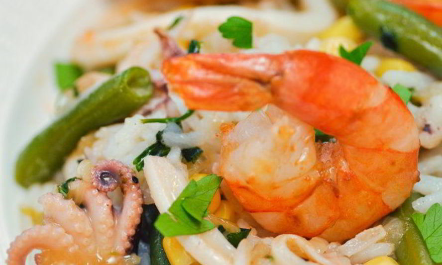 Рецепт риса с морепродуктами и овощами