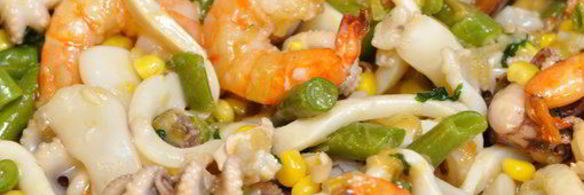 рис с морепродуктами и овощами