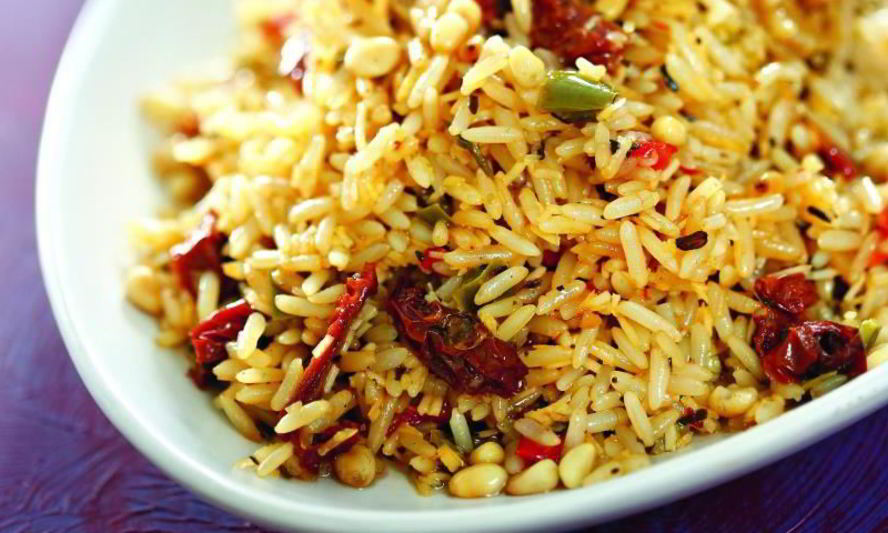 Рецепт риса с перцем и вялеными помидорами