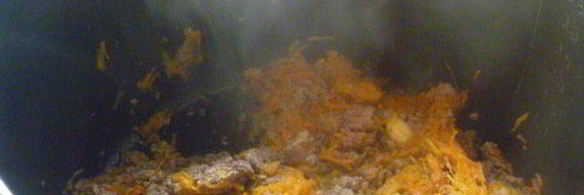 тушеная чечевица с тыквой и мясом