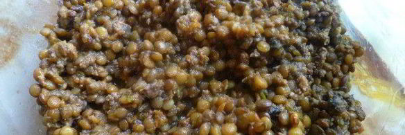 тушеная чечевица с тыквой и мясом