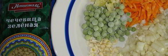 зеленая чечевица с тушеным мясом