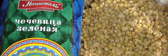 зеленая чечевица с тушеным мясом