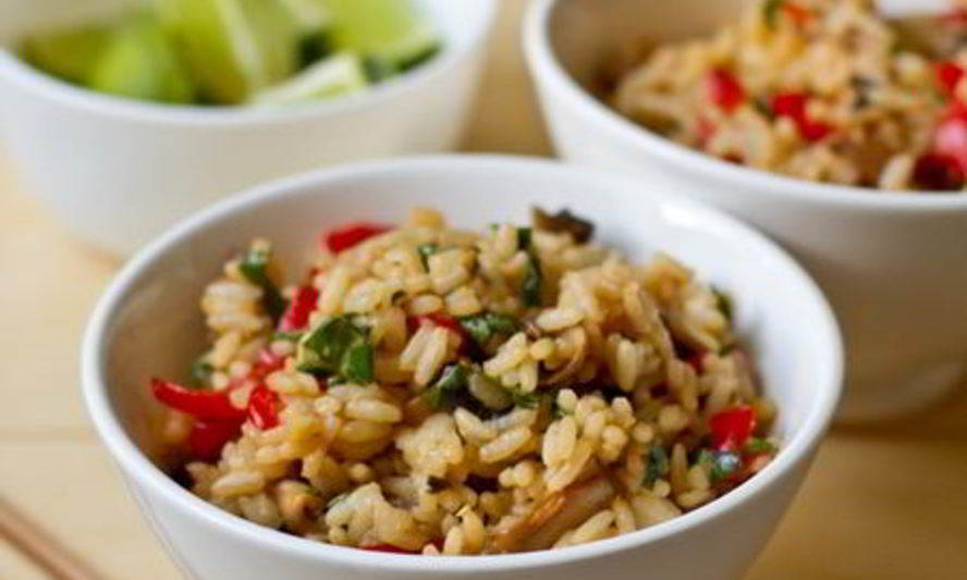 Рецепт жареного риса с овощами