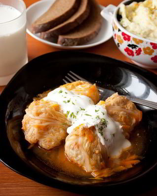 Голубцы из курицы и пекинской капусты