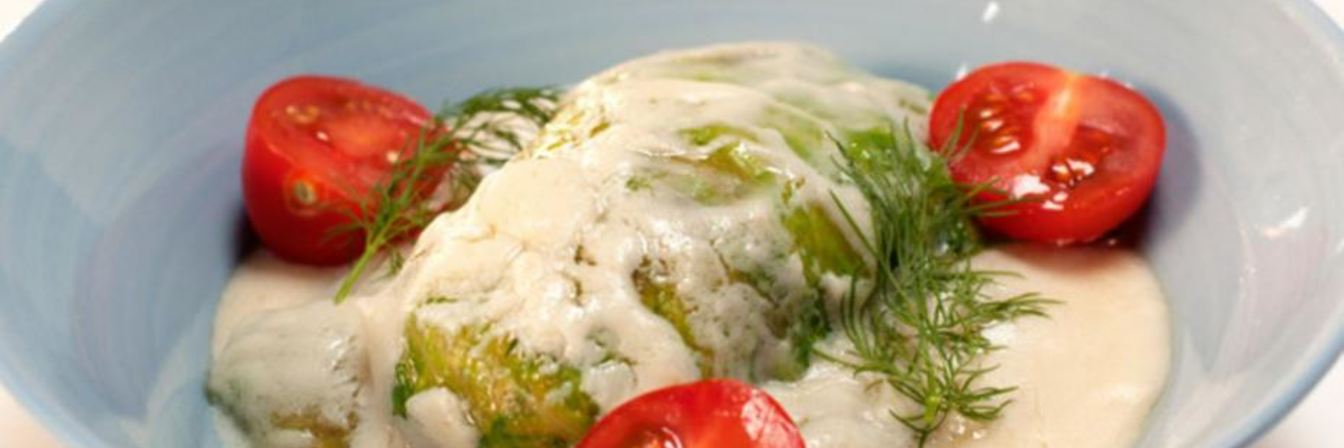 Голубцы с треской и красным рисом