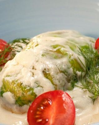 Голубцы с треской и красным рисом