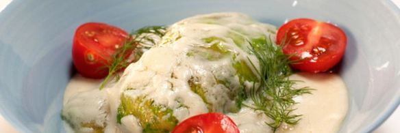 голубцы с треской и красным рисом