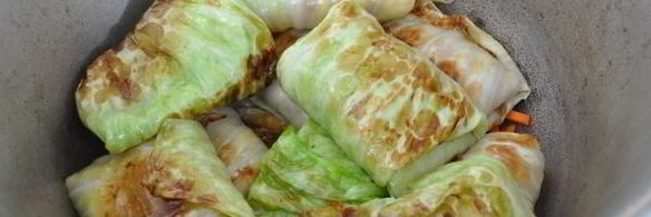 голубцы со свиным фаршем и патиссонами