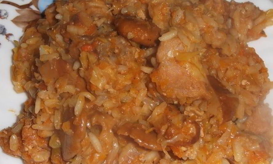 Рецепт ленивых голубцов с лисичками и гузками индейки