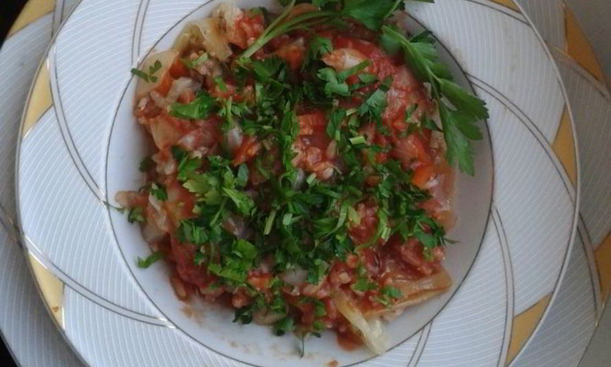 Рецепт ленивых голубцов с вешенками