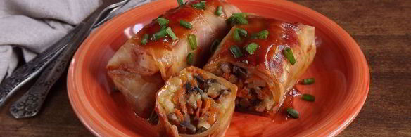 постные голубцы с грибами