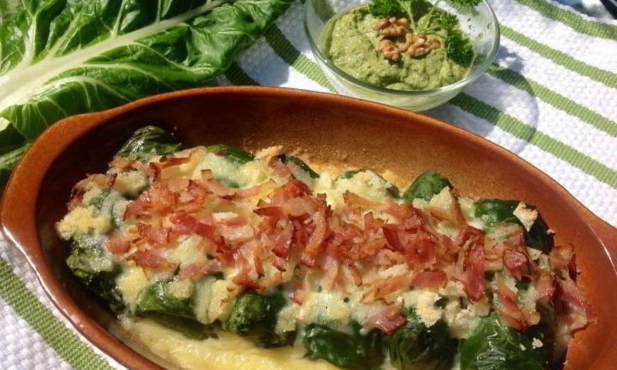 Рецепт запеченных голубцов из мангольда