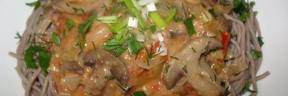 гречневая лапша с грибами