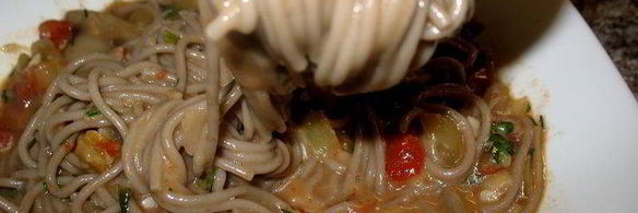 гречневая лапша с грибами